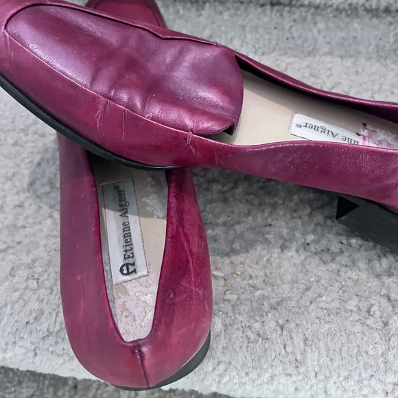 ✨Vintage Etienne Aigner Burgundy Red Leather Loafers - Size  9. ✨ - Picture 1 of 12